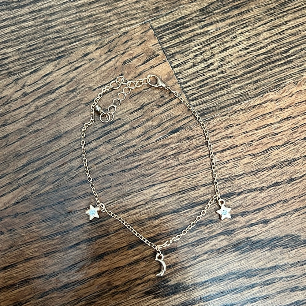 Moon And Star Kids Adjustable Ankle Bracelet